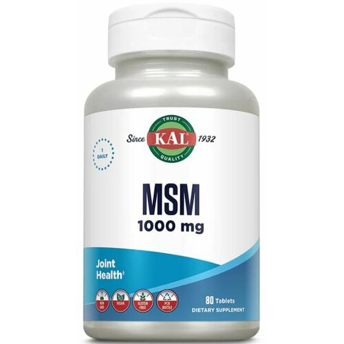 KAL MSM 1000 mg (МСМ 1000 мг Метилсульфонилметан) 80 таблеток (KAL)