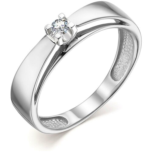 фото Алькор кольцо с 1 бриллиантом из белого золота 13575-200, размер 19
