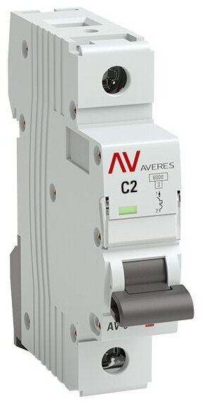 Выключатель автоматический модульный 1п C 2А 6кА AV-6 AVERES EKF mcb6-1-02C-av - фотография № 1