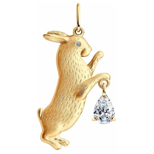 фото Sokolov подвеска из золочёного серебра с золочением с кристаллом swarovski и фианитом 93030428