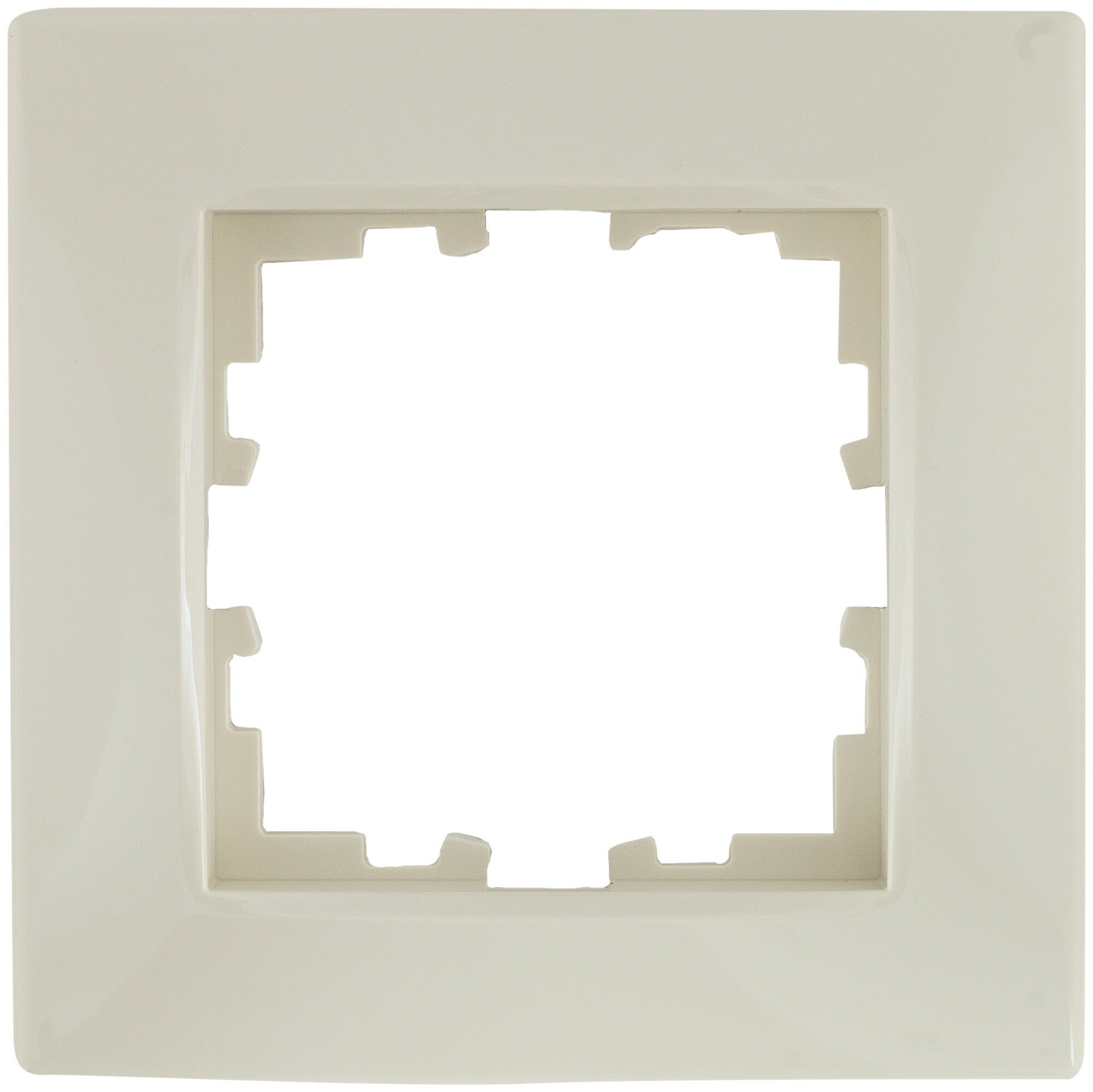 фото Рамка для розеток и выключателей Lexman Виктория сферическая, 1 пост, цвет бежевый