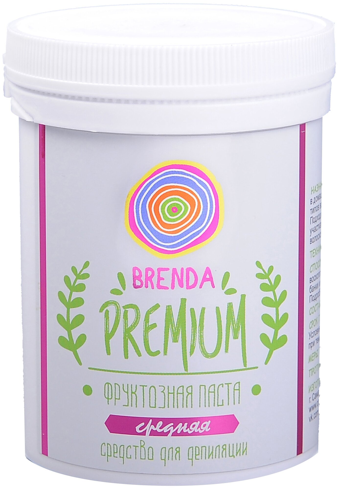 Brenda Паста для шугаринга фруктозная Premium средняя 300 г