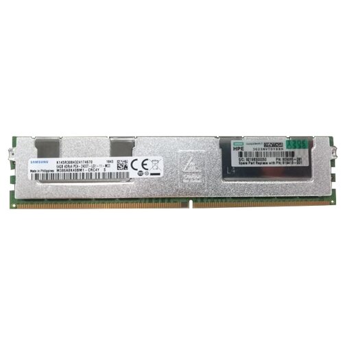 Модуль памяти HPE 64GB Pc4-2400t-l ddr4-2400 Load reduced Quad-Rank x4 memory for Gen9 E5-2600v4 s 4412100₽