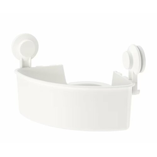Полка для ванной угловая Икеа Тискен Ikea Tisken, на присосках, белый