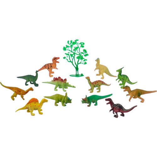 Игрушка пластизоль Динозавры + дерево, 12шт в пакете (606B-1) игрушка пластизоль динозавры 4 шт