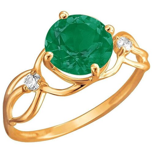 фото Эстет кольцо с агатом и фианитами из красного золота 01к4112178-1, размер 17