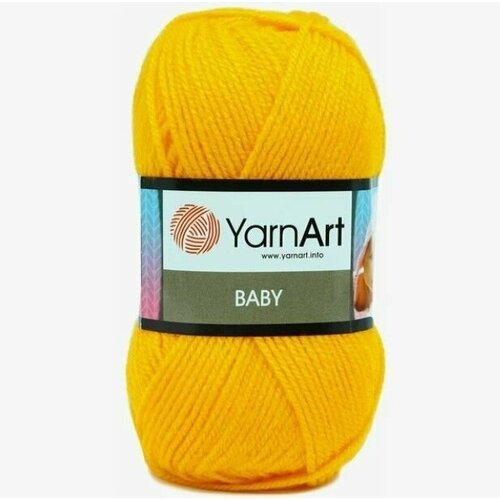 Пряжа для вязания YARNART BABY 50 гр/150 м 100% акрил 586 апельсин рамочка двойная прозрачная с отпечатком краской baby art baby style белая