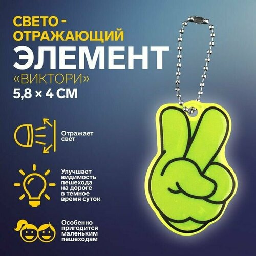 Светоотражающий элемент Виктори, двусторонний, 5,8 x 4 см, цвет