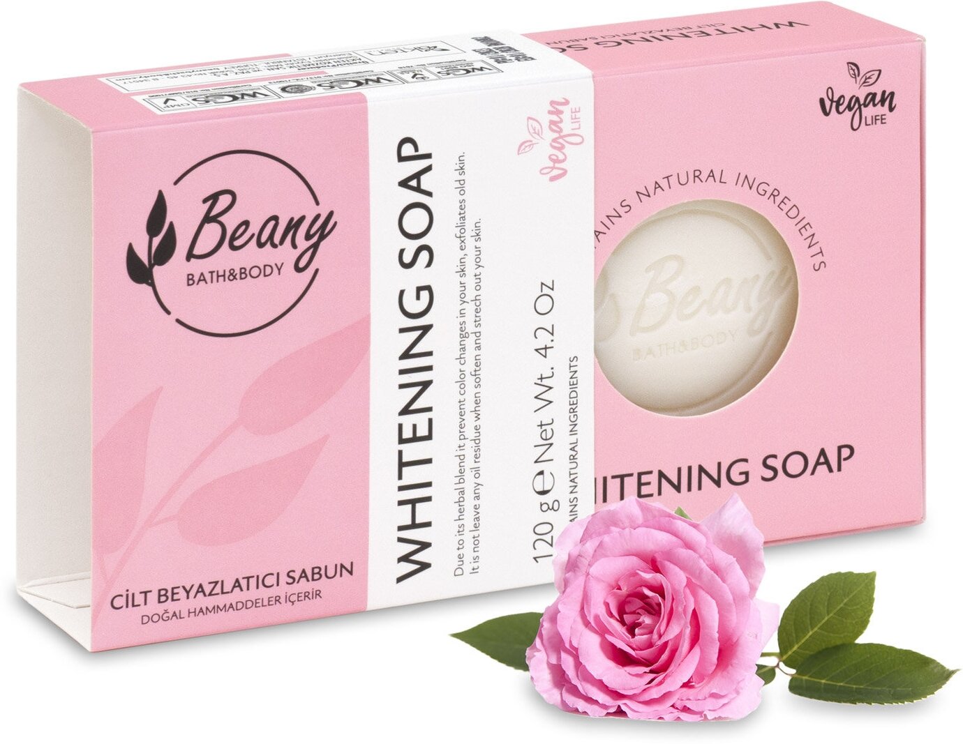Мыло Beany твердое натуральное турецкое "Skin Whitening Soap" с эффектом отбеливания