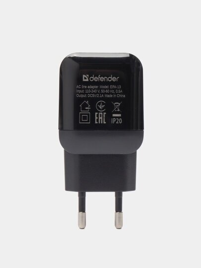 Сетевое зарядное устройство DEFENDER EPA-13, 2xUSB, 2.1A, черный - фото №13