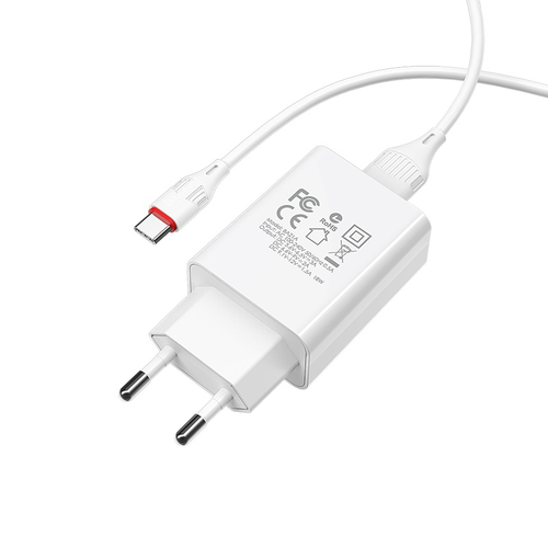 Быстрая зарядка 18W для Infinix SMART 8 комплект (сетевой адаптер, кабель Type C) сетевое зарядное устройство borofone ba59a qc3 0 18w