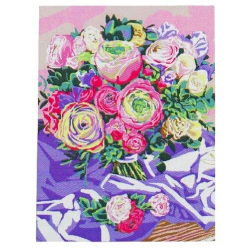 фото Алмазная мозаика с полным заполнением на раме «ранункулюсы», 30 х 40 см. набор для творчества школа талантов