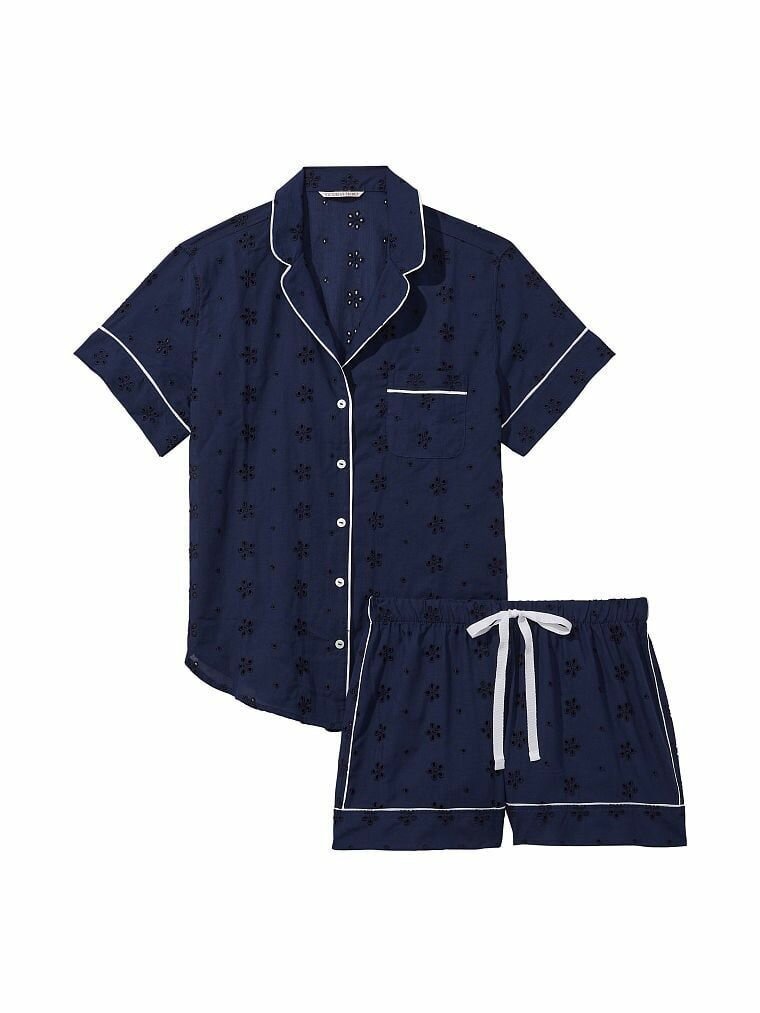 Пижама Victoria's Secret, шорты, карманы, размер L, синий - фотография № 3