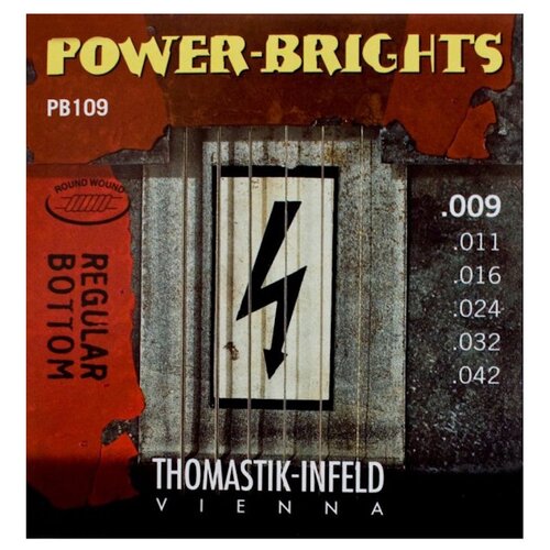 PB109 Power-Brights Regular Bottom Комплект струн для электрогитары, 9-42, Thomastik
