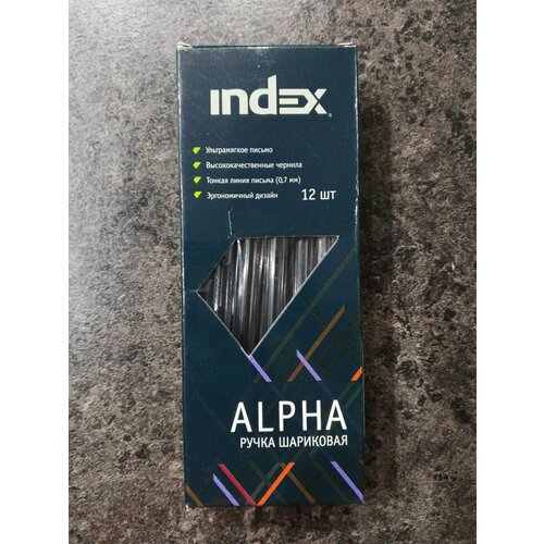 Набор ручка шариковая черная INDEX ALPHA