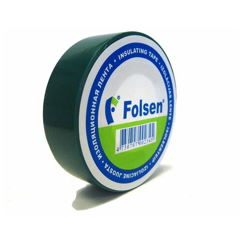 Изоляционная лента Folsen 19ммx20м зелёная 012503 15591118