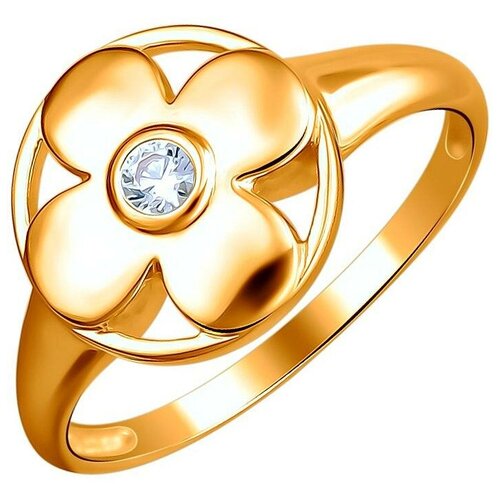 фото Эстет кольцо с 1 фианитом из красного золота 01к1112955, размер 18