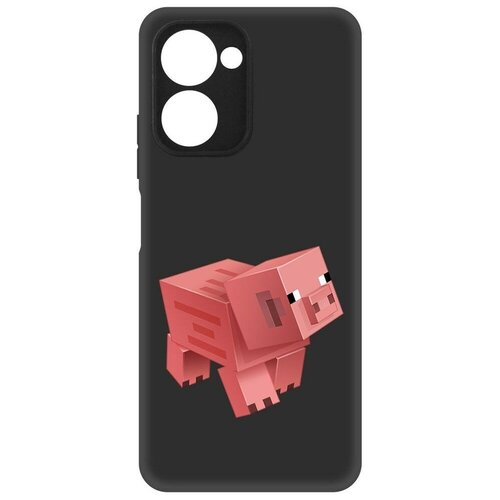 Чехол-накладка Krutoff Soft Case Minecraft-Свинка для Realme C33 черный чехол накладка krutoff soft case minecraft свинка для realme c33 черный