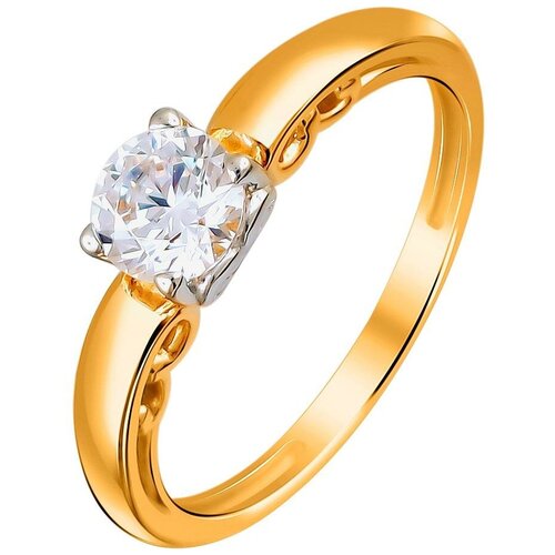 фото Эстет кольцо с 1 фианитом из красного золота 01к1111983р, размер 17.5