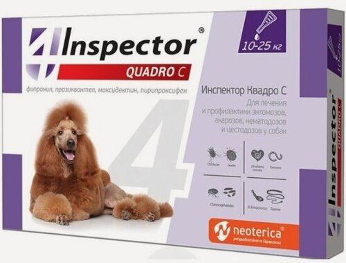 Изображение товара Капли на холку Inspector Quadro для собак 10-25кг, 3 шт