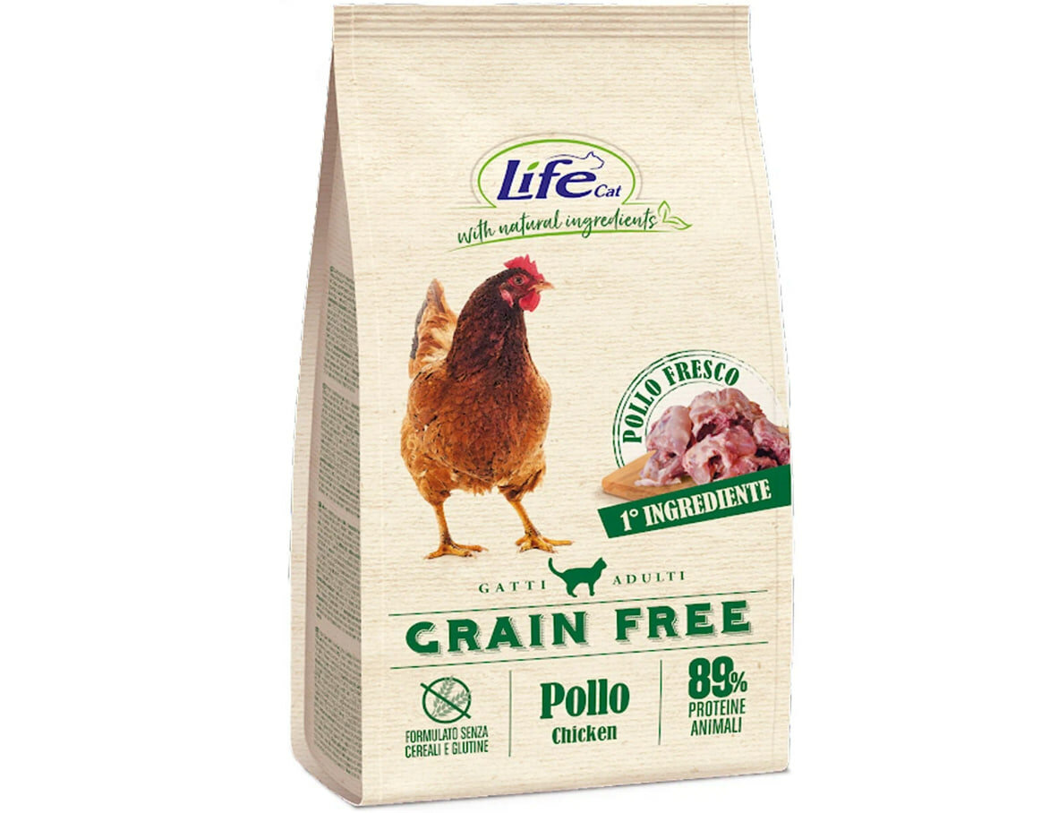 Корм Lifecat Adult Rich in chicken low grain 1,5кг с высоким содержанием свежей курицы низкозерновой для кошек - фотография № 3