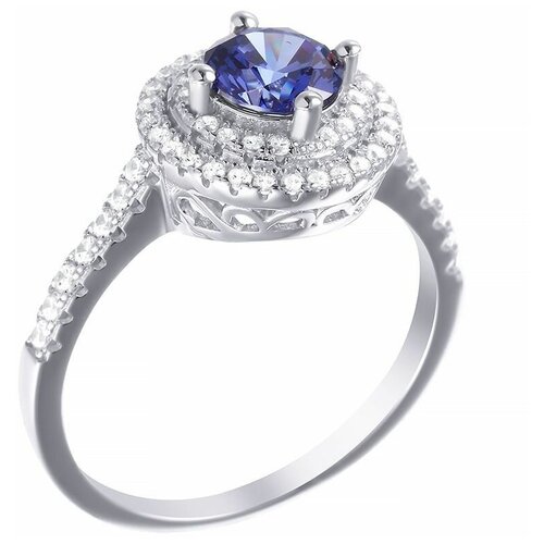 фото Jv кольцо с фианитами из серебра ml11805e-ko-001-wg, размер 17.5