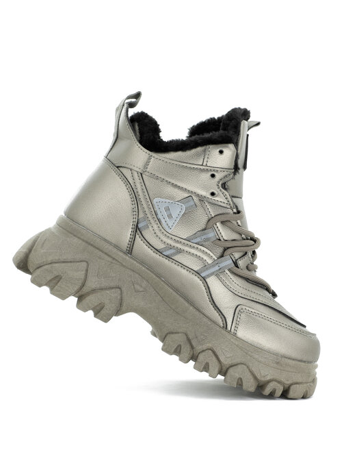 Ботинки  PATROL, зимние, размер 36, коричневый, серый