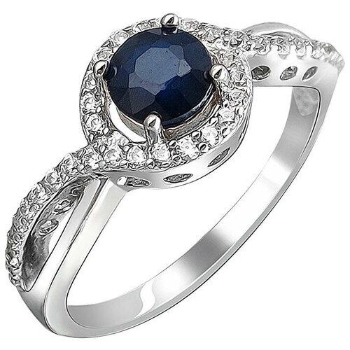 фото Эстет кольцо с сапфиром и фианитами из серебра с27к5500739sp, размер 17