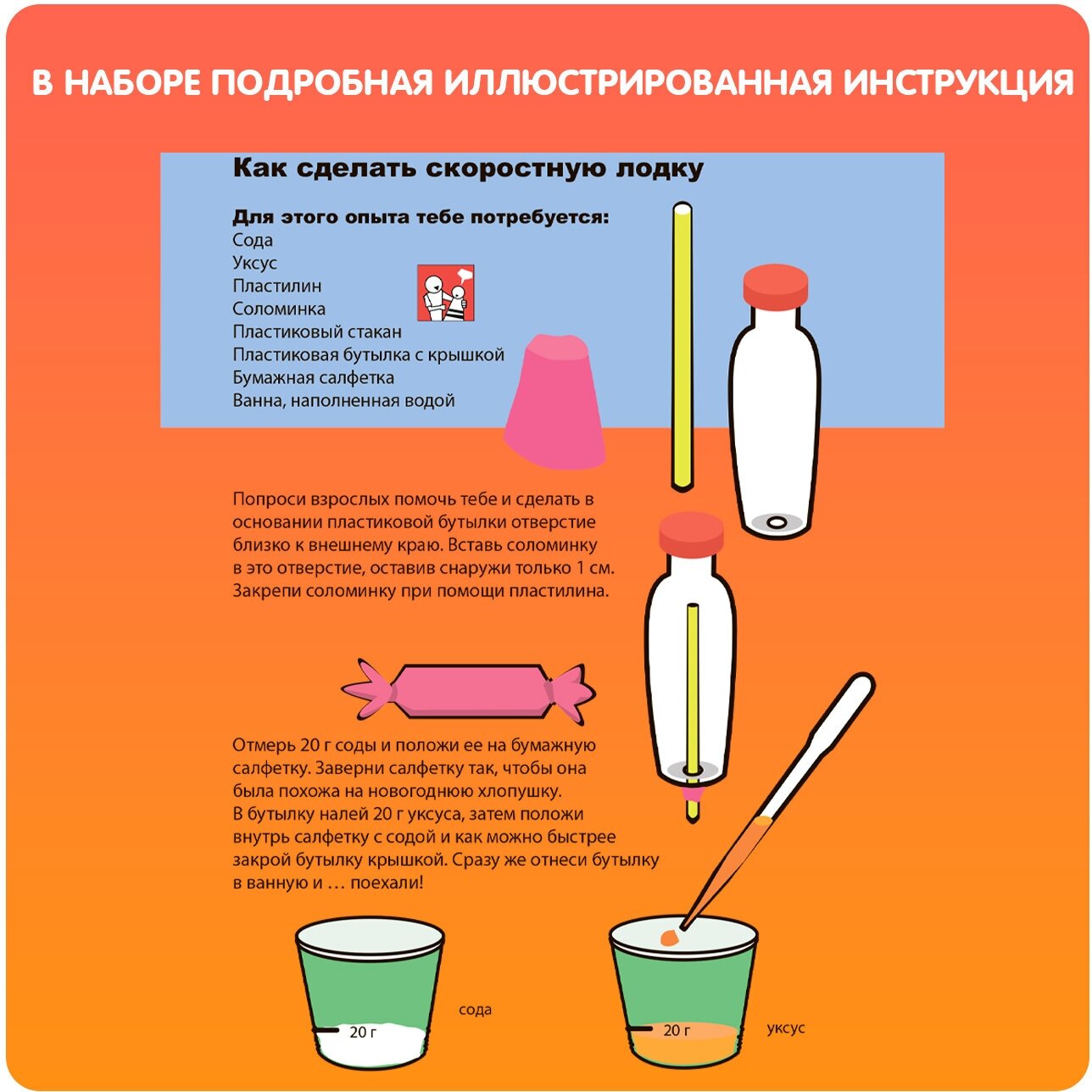 Набор для опытов Bondibon ВВ1060 Химия (40 экспериментов)