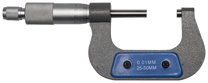 Микрометр ЗУБР Эксперт 25-50 мм (34480-50) серебристый/синий с поверкой