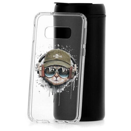 фото Чехол на самсунг s10e kruche print кот в наушниках кruче