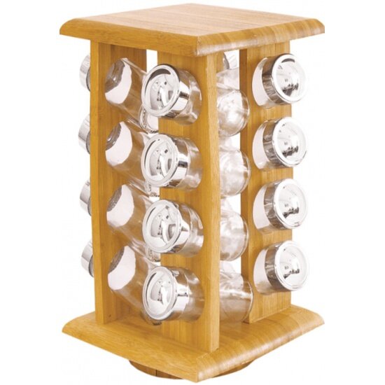фото Полка для специй ORIENTAL WAY , 16 банок, вращающаяся, 18х18х30 см