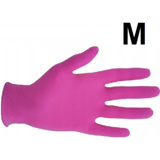 Перчатки нитриловые Benovy M (100 шт.) Розовый