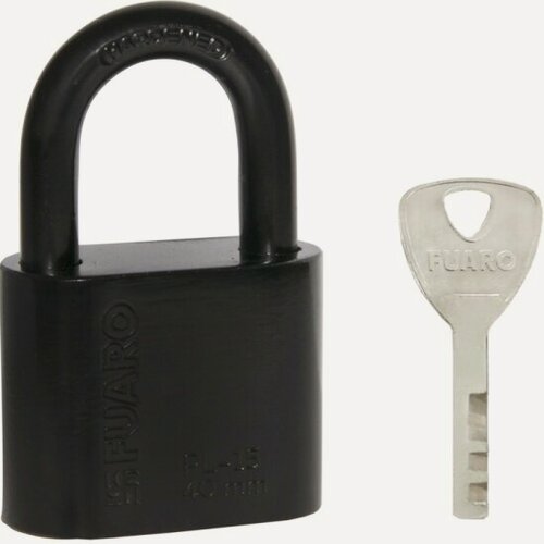Изображение товара Замок навесной Fuaro PL-WEATHER-1540 Black 4 fin key ( PL-15-40) диск. /блистер