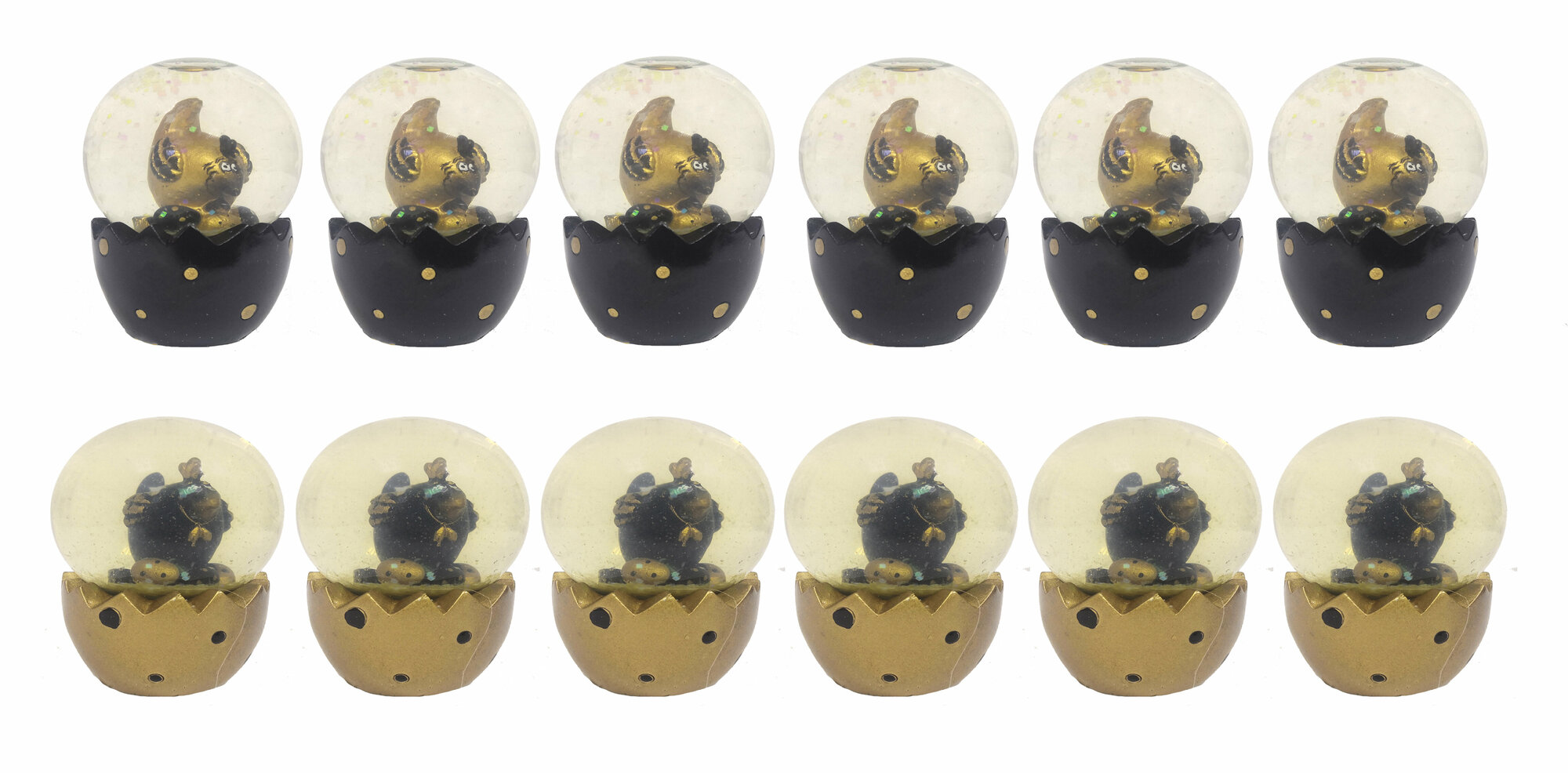 Фигурки декоративные Птичка 2 в стеклянном шаре, 4х4х6 см. Набор из 12 штук