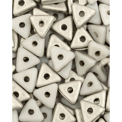 Стеклянные чешские бусины, Tri-bead, 4 мм, цвет Chalk White Labrador Matted, 5 грамм (около 145 шт.)
