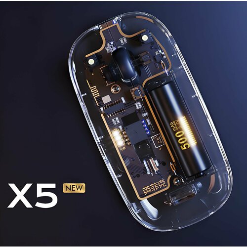 Мышка беспроводная прозрачная для компьютера ноутбука 95000₽