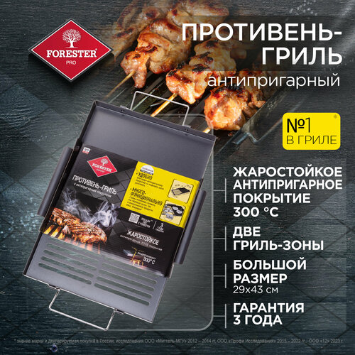 Противень-гриль Forester для мангалов и грилей антипригарное покрытие 33х43 см 1890₽