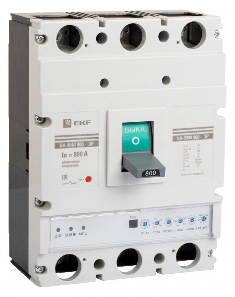 EKF PROxima Автоматический выключатель ВА-99М 800/800А 3P 75кА с электронным расцепителем mccb99-800-800me