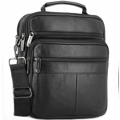 Сумка барсетка znimsk, фактура зернистая, черный