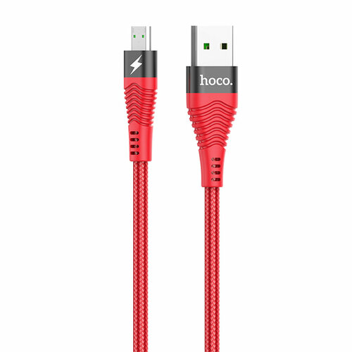 Кабель USB HOCO U53 4A Flash USB - MicroUSB, 4А, 1.2 м, красный кабель hoco u53 4a flash usb microusb 1 2 м красный