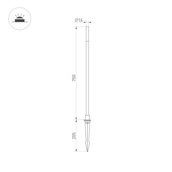 Ландшафтный светодиодный светильник Arlight KT-Canna-L750-1W Warm3000 / - фото №17