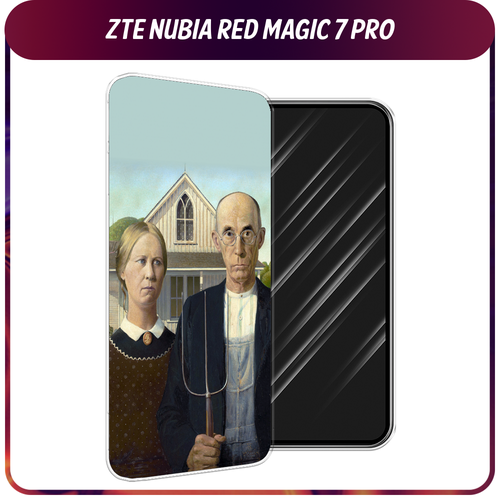 Силиконовый чехол на ZTE Nubia Red Magic 7 Pro / ЗТЕ Нубиа Ред Меджик 7 Про Американская готика силиконовый чехол на zte nubia red magic 7 pro зте нубиа ред меджик 7 про созвездия прозрачный