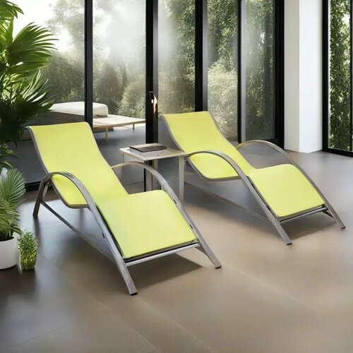 Шезлонг алюминиевый садовый для дачи складной пляжный лежак Сиеста Дуэт 19409₽