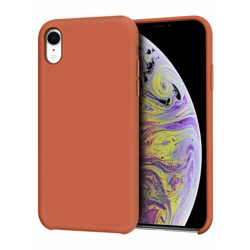 Чехол силиконовый на телефон Apple iPhone XR, бампер для смартфона Айфон ХР без логотипа, матовый оранжевый силиконовый чехол цветы на apple iphone xr