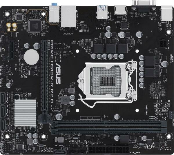 Материнская плата Asus PRIME H510M-R R2.0-SI Soc-1200 Intel H470 2xDDR4 mATX AC`97 8ch(7.1) GbLAN+VGA+HDMI White Box