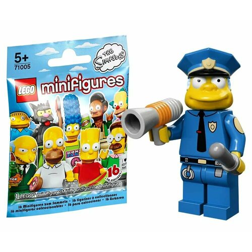 LEGO 71005-15 Шеф полиции (Клэнси Виггам) с рупором. Коллекционная минифигурка лего Симпсоны 1 серия lego 71005 11 апу нахасапимапетилон со стаканом коллекционная минифигурка лего симпсоны 1 серия