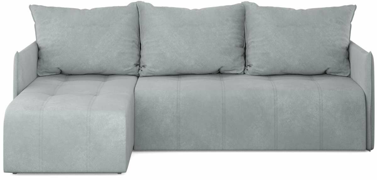 Диван угловой Луиз Серебристо-серый 226х155х84