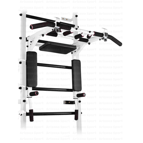 Турник на шведскую стенку белый с черными подушкамиручками 5690₽