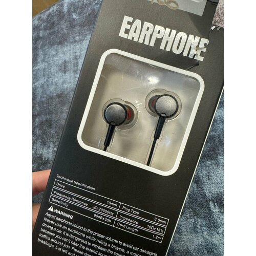 Проводные наушники капельки с микрофоном Cokike CK-2 с басами 95 Дцб 130см 16 Ом разъем 35мм для старых телефонов магнитолы радио MP3-пле 588₽